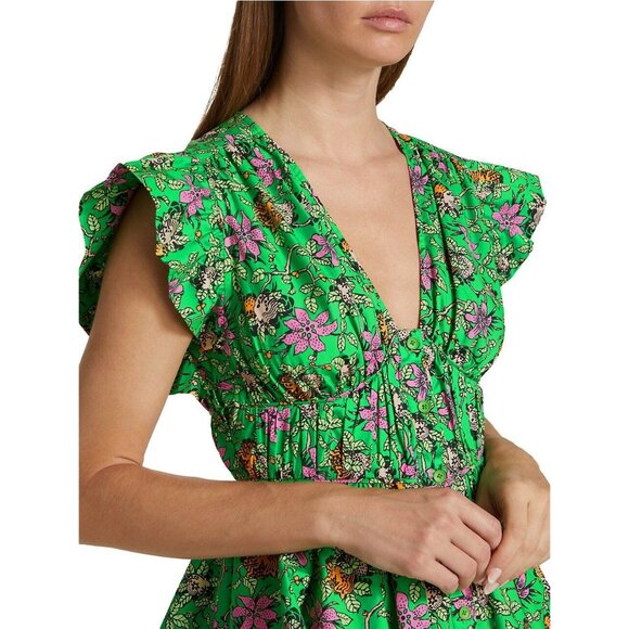 DEREK LAM 10 CROSBY Roselyn Ruffle Sleeve Top - NWT - Size 2 - Picture 4 of 6